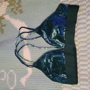 Victoria's Secret Pink green velvet bralette M